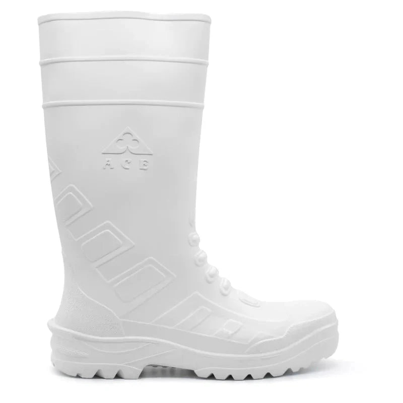 Ace Tsavo Gumboots - White (No Steel Toe) - ACE Safety Shoes