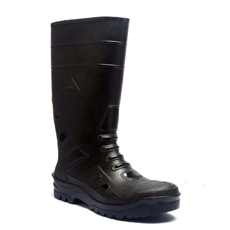 Ace Tsavo Safety Gumboots - Black (With Steel Toe) - ACE Safety Shoes